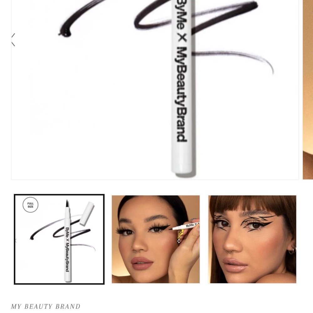 2 x LIQUID EYELINERS! MYBRAND X BYME (BLACK) and BLACK MAGIC COCOA EDIT (BROWN)